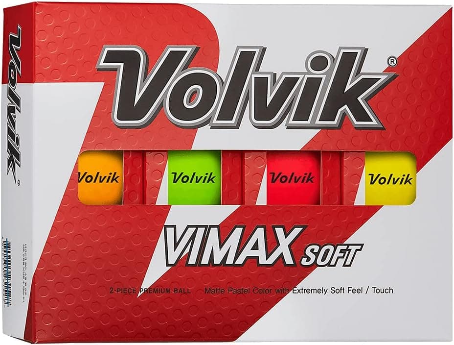 Volvik New VIMAX Soft High Visibility Colors in Matte Finish Featuring Superior Distance Golf Balls 1 Dozen (Assorted Color 12 Balls)