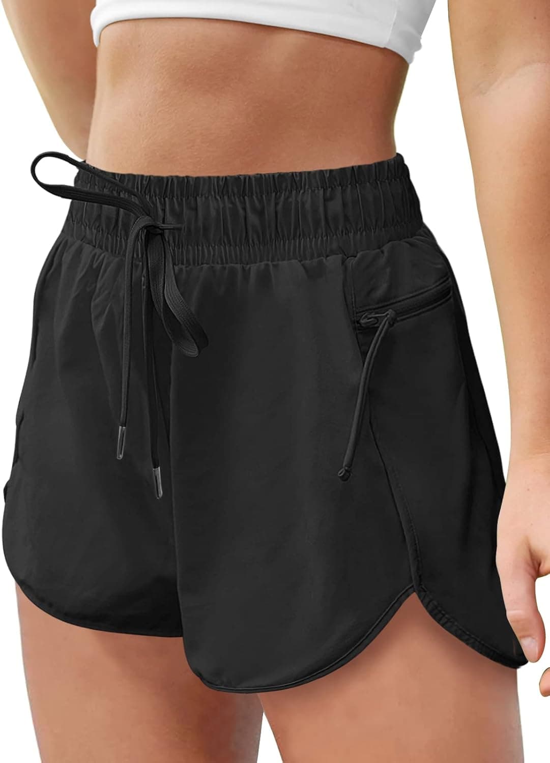 AUTOMET Athletic Shorts for Women Elastic High Waisted Running Shorts Summer Gym Workout Shorts with Pockets Trendy 2023