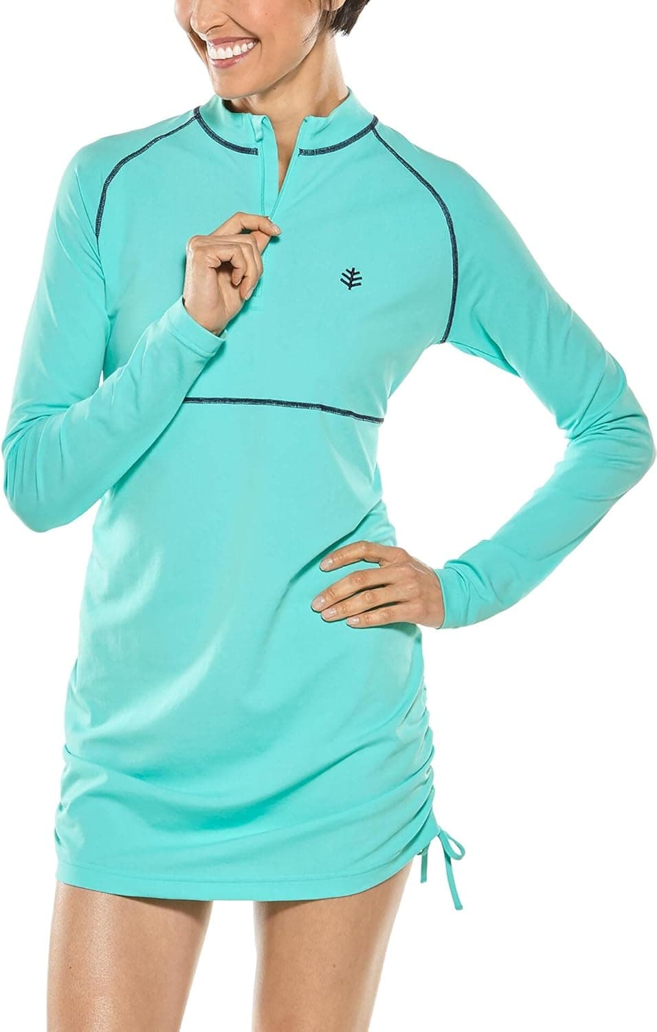 Coolibar UPF 50+ Women's Lawai Ruche Swim Shirt - Sun Protective