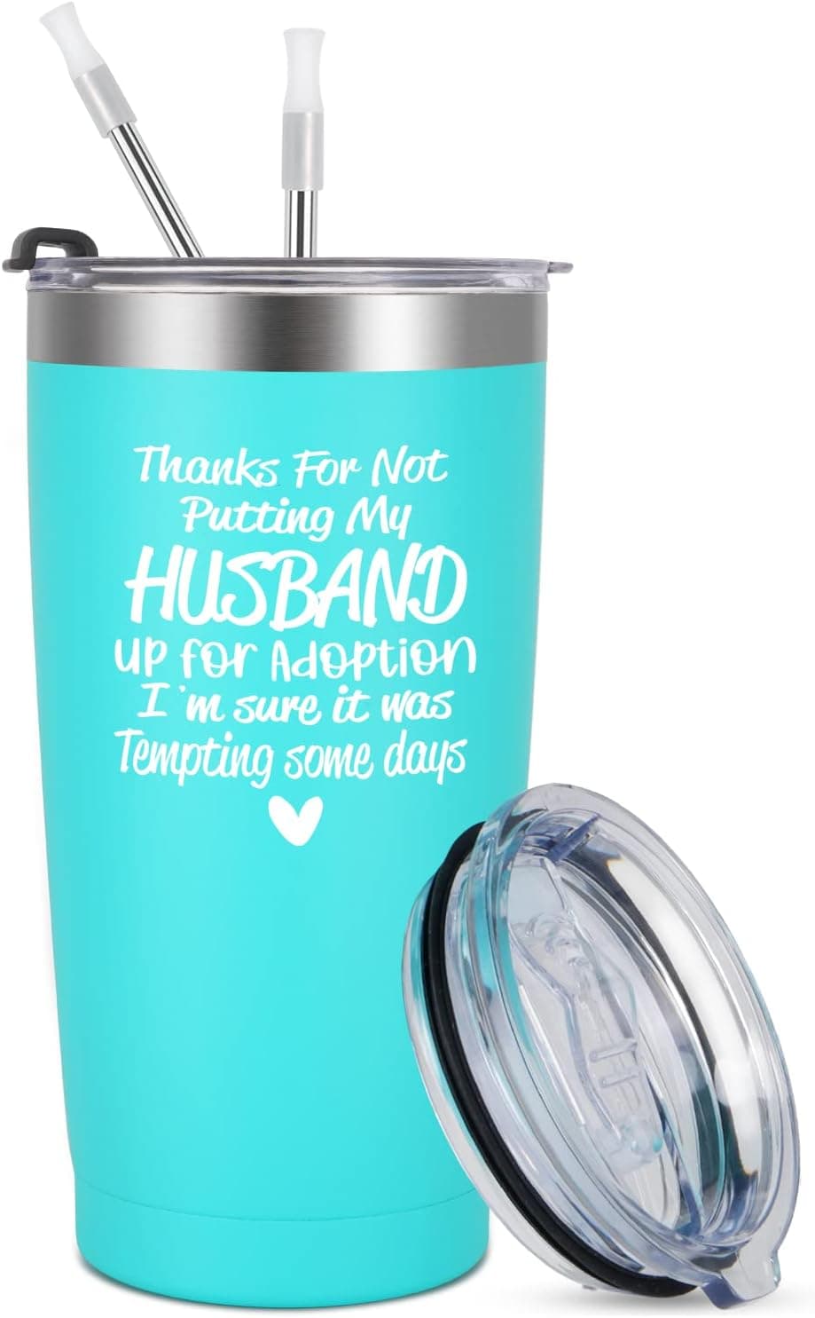 LiqCool Mothers Day Gifts for Mother in Law, Mother in Law Gifts from Daughter in Law, Mother in Law Christmas Gifts, Thanks for Not Putting My Husband Up for Adoption Travel Tumbler (20oz, Mint)