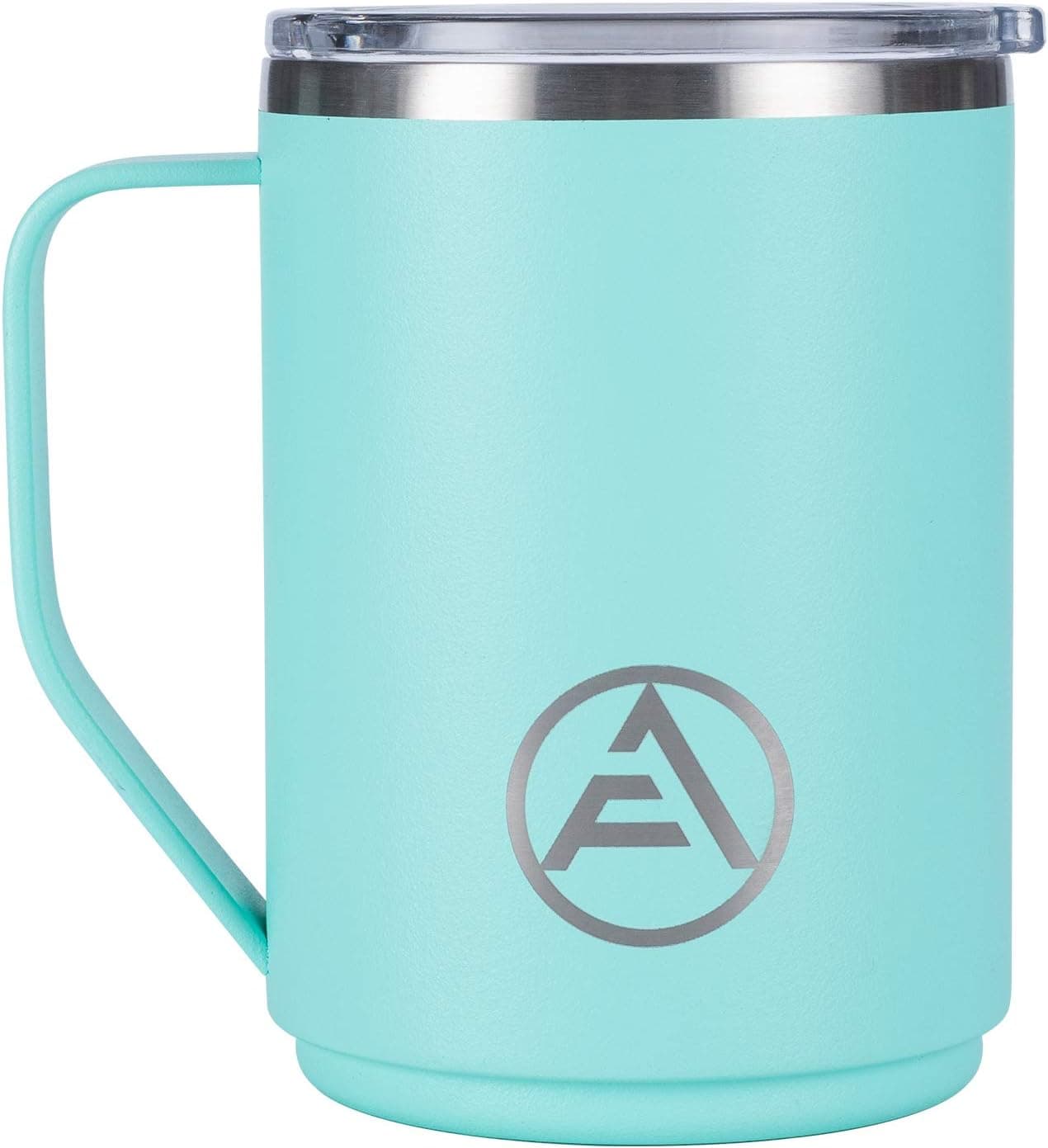 EAF Stainless Steel Coffee Mug with Lid and Handle, Vacuum Insulated Thermal Coffee Mug, 14 oz Double Walled To Go Mugs for Hot Cold Drinks - Teal