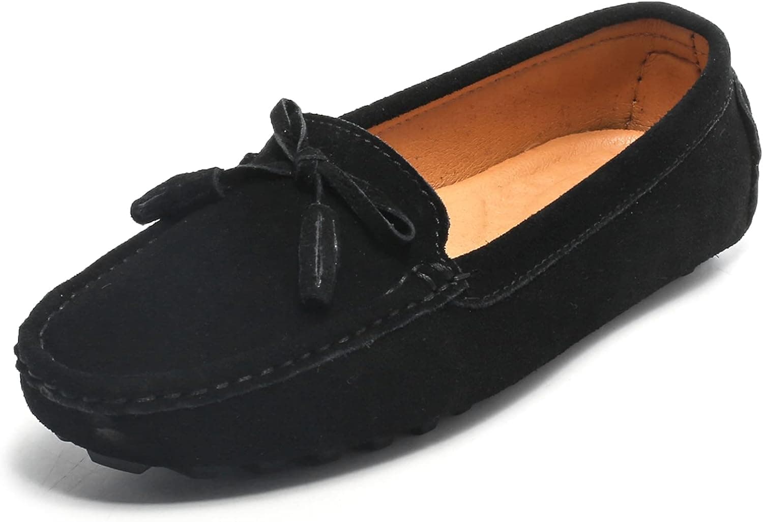 ETHSIETA Womens Bow Suede Driving Moccasin Loafers Comfort Slip on Flats