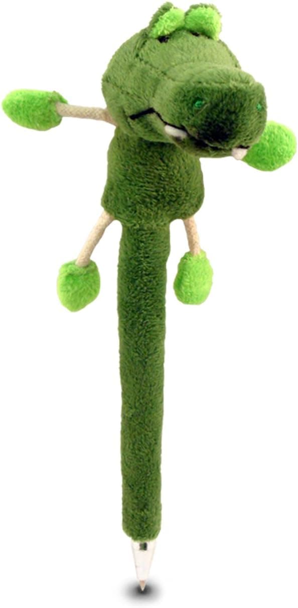 DolliBu Green Alligator Plush Pen - Cute and Soft Wild Life Stuffed Animal Ballpoint Novelty Pen Toy, Writing Pen Instrument For School and Office
