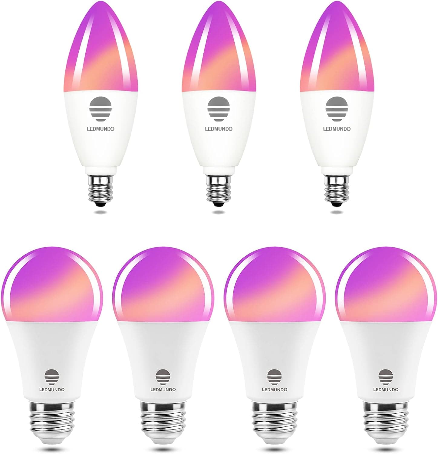 LEDMUNDO Smart Candelabra Light Bulbs E12 + Smart Light Bulbs A19 E26