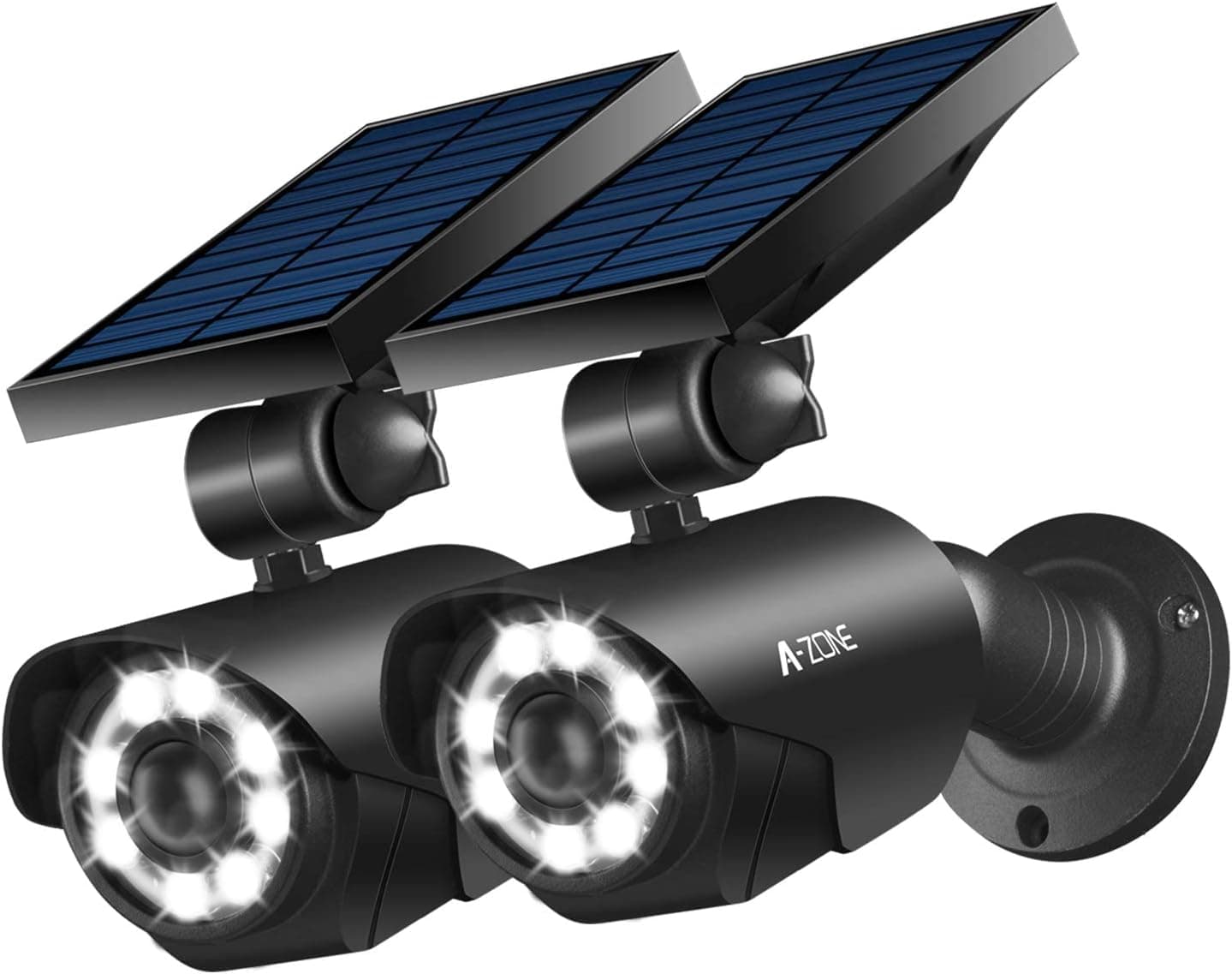 Solar Motion Sensor Light Outdoor - 800Lumens 8 LED Spotlight 5-Watt Solar Lights Outdoor IP66 Waterproof, Wireless Solar Flood Light for Porch Garden Patio Driveway Pathway,Aluminum,Pack of 2 (black)