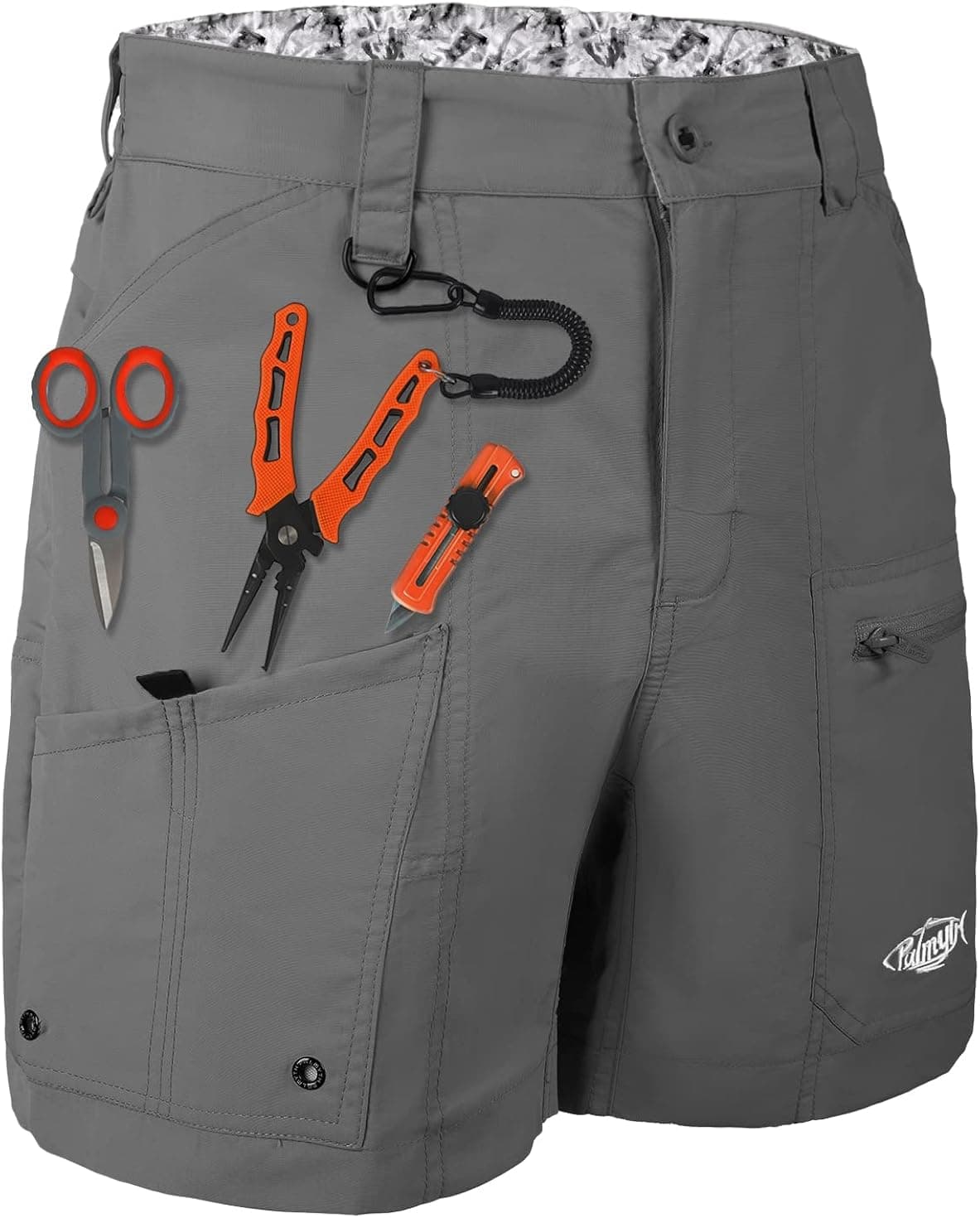 Palmyth 9 Pockets Men's Fishing Shorts 6.5" Quick-Drying Performance Cargo Short with Water Resistant UPF 50+