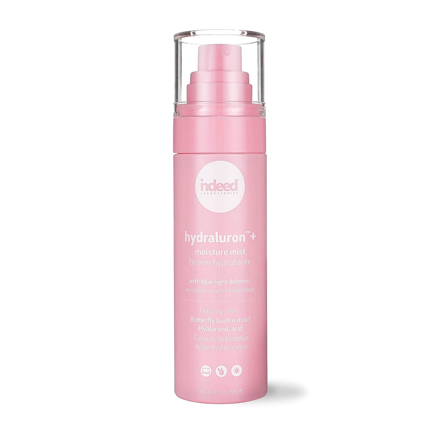 INDEED LABS Hydraluron Moisture Mist with Blue Light Defense Refreshing Facial Spray with Hyaluronic Acid and Butterfly Bush Extract, 5ml