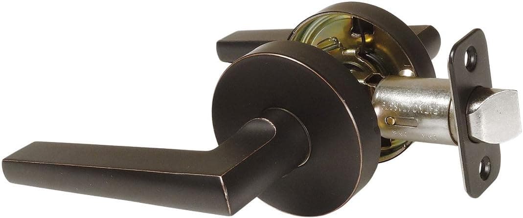 Designers Impressions Madison Design Contemporary Oil Rubbed Bronze Privacy Euro Door Lever Hardware (Bed and Bath)