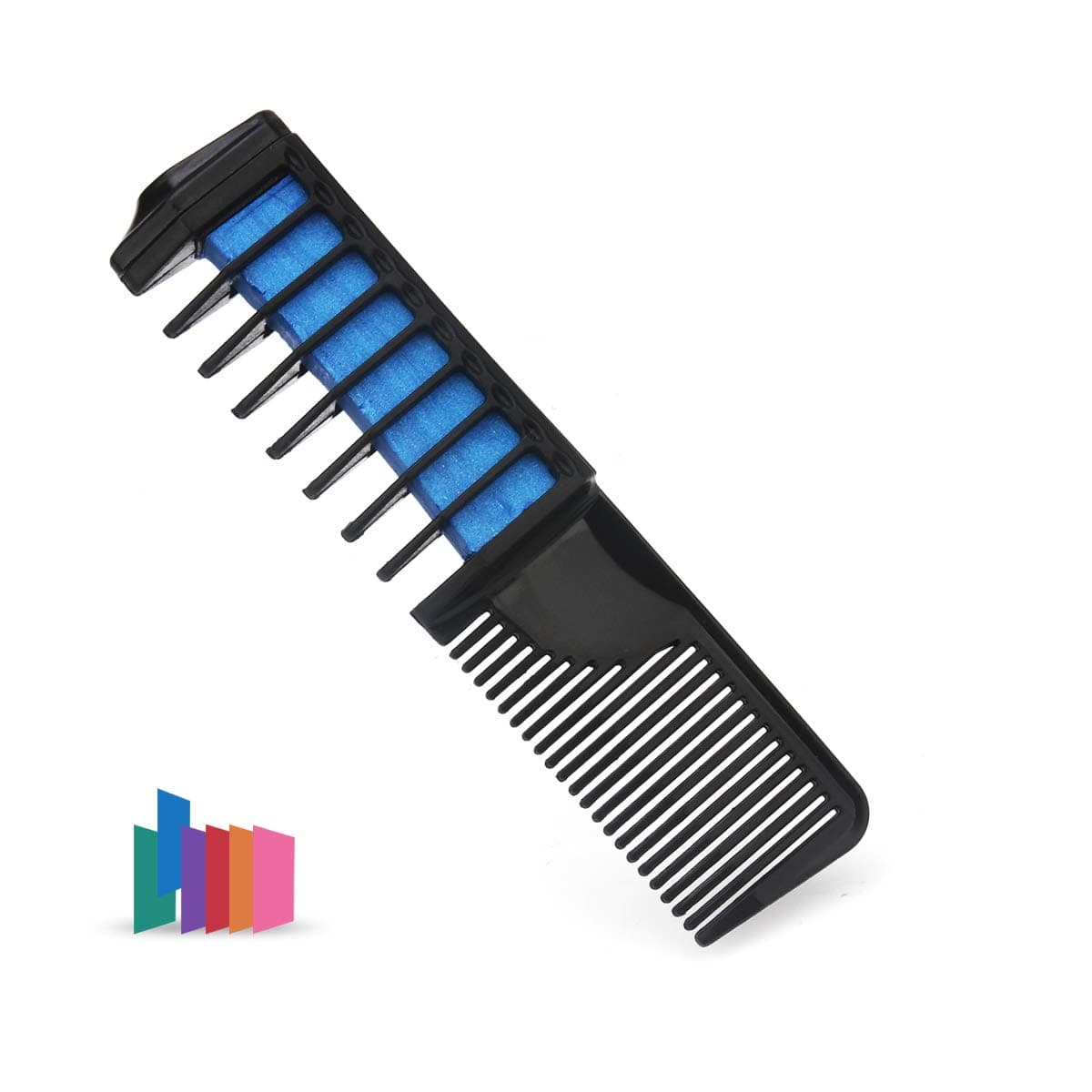 Maydear Temporary Hair Chalk Comb-Non Toxic Washable Hair Color Comb for Hair Dye-Safe for Kids for Party Cosplay DIY (Blue)