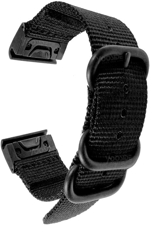 YOOSIDE for Fenix 6S/Fenix 5S Watch Band, 20mm Woven Durable Nylon Quick Easy Fit Replacement Wristband Strap for Garmin Fenix 6S Pro/Sapphire,Fenix 5S Plus (Black)
