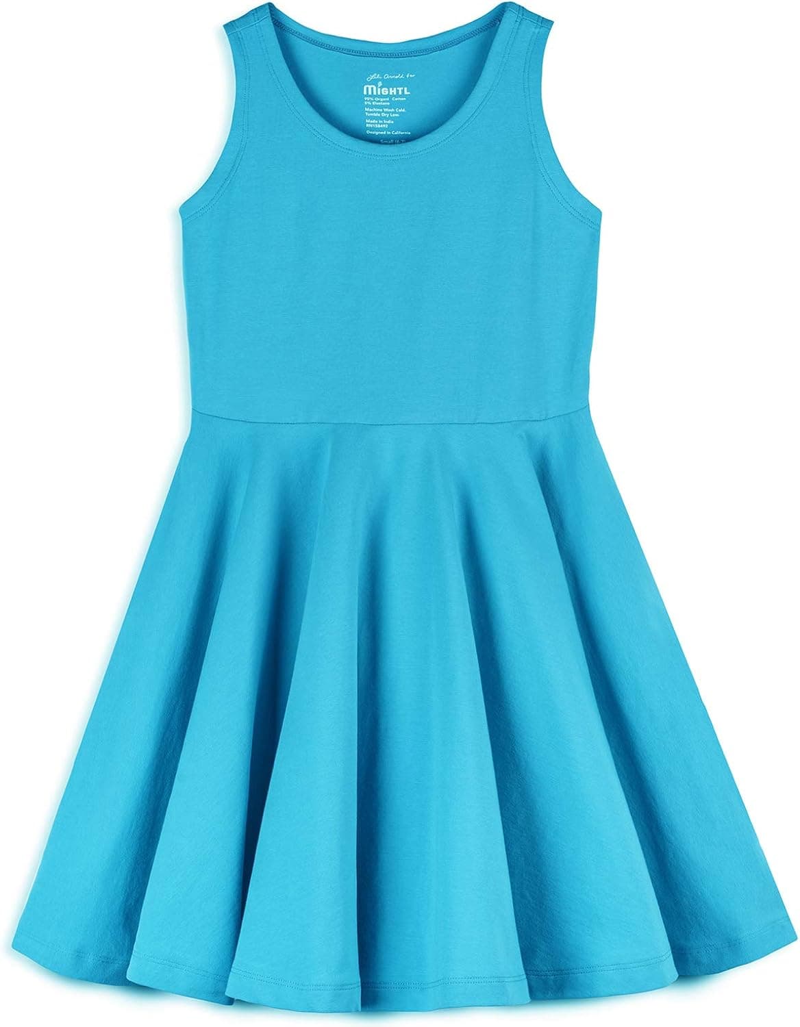Mightly Girls' Sleeveless Skater Dress | Organic Cotton Summer Clothes, Swing Dress, Cute Twirl Play Dress for Toddler&Kids