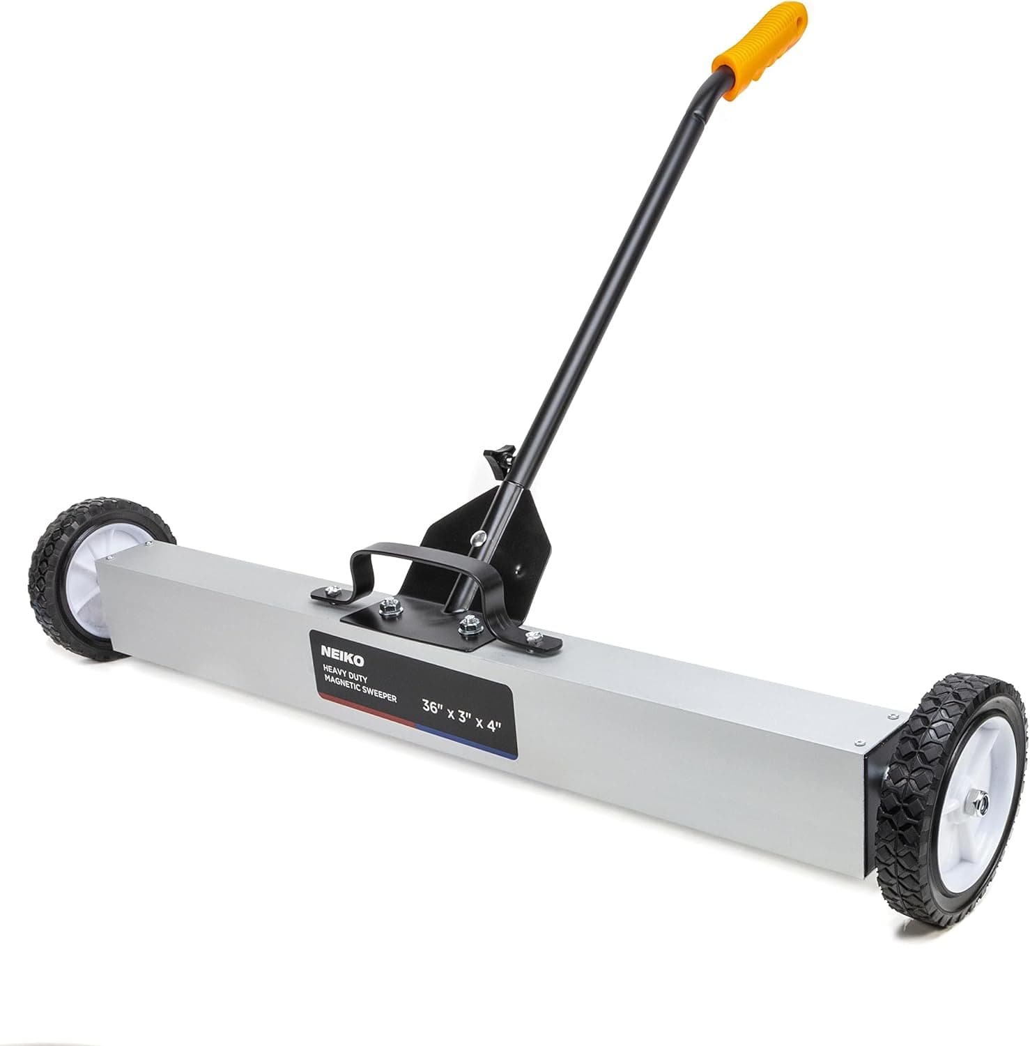 NEIKO 53418A 36-Inch Magnetic Pickup Sweeper with Wheels, Adjustable Handle, and Floor Magnet, Heavy-Duty Magnet to Pick Up Nails, 30-Pound Capacity