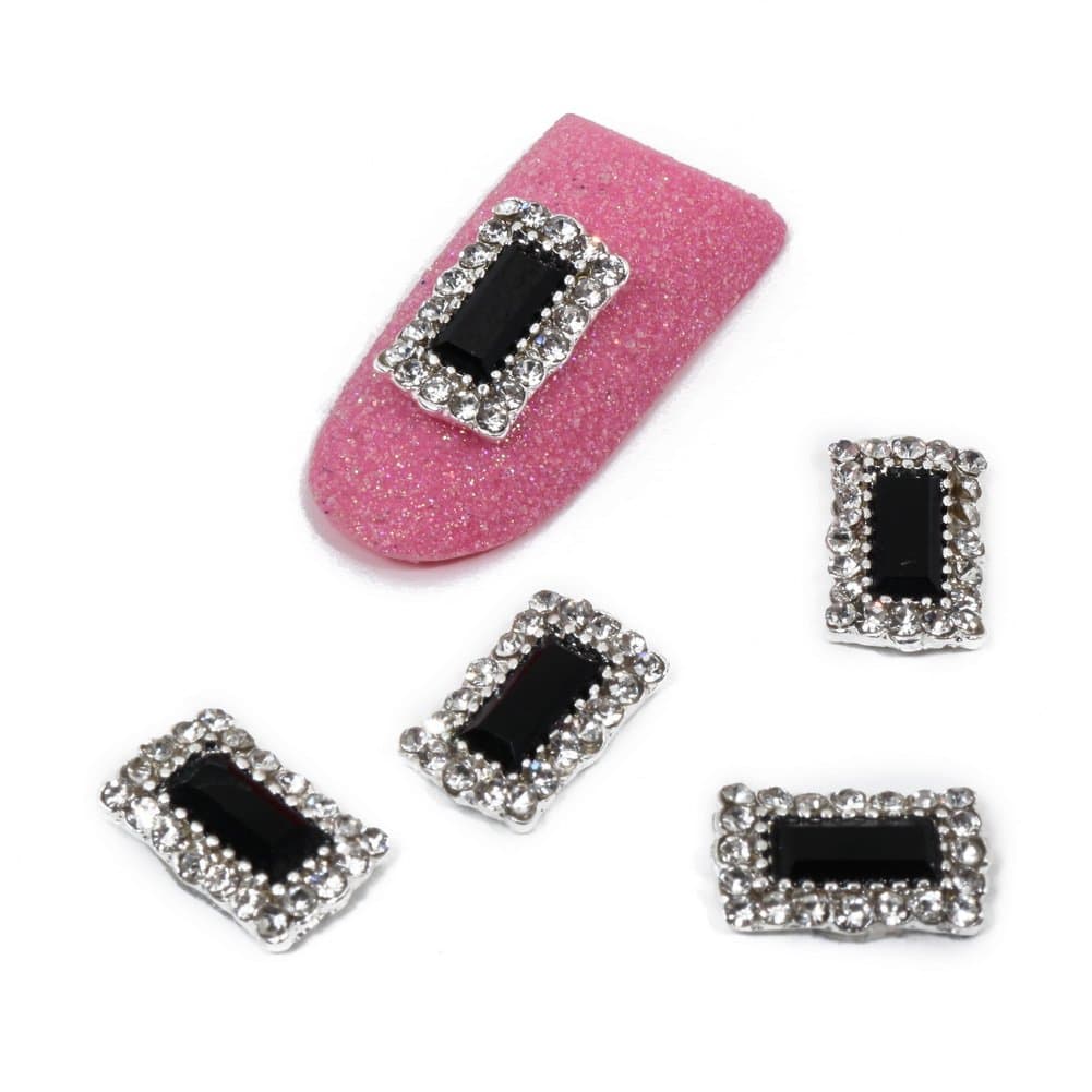 So Beauty 10pcs Alloy 3D Rhinestone Nail Art Tips Slice Decoration-25