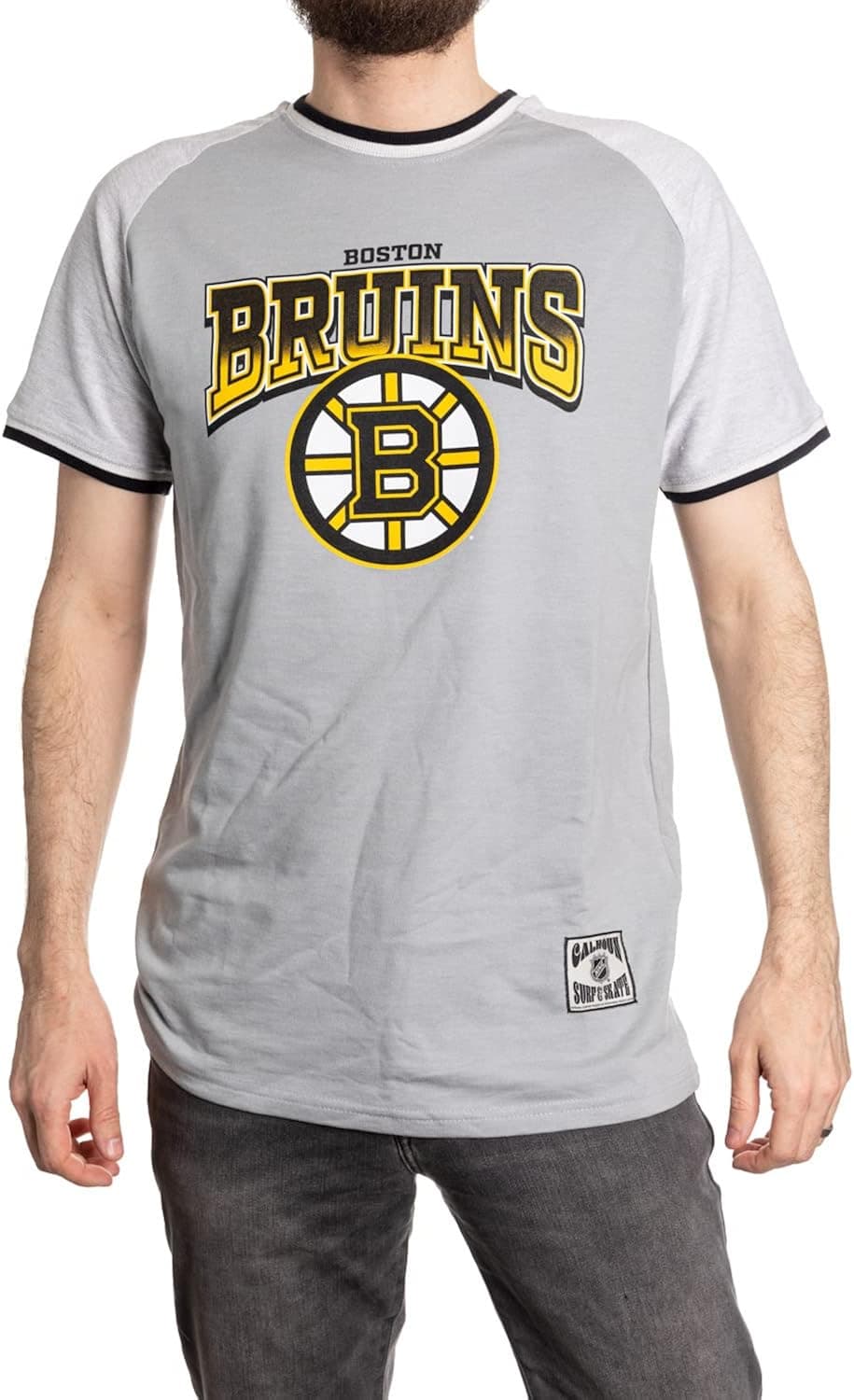 Calhoun NHL Surf & Skate Mens Retro Style Reverse Terry Contrast Trim Short Sleeve T-Shirt - The Coastal Collection