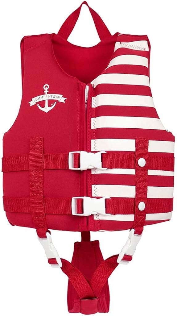 COZYSENSE Toddler Swim Vest, Floaties for Toddlers, Kid Vest Floation Swimsuit Swimwear with Adjustable Safety Strap for Unisex Children Stripes