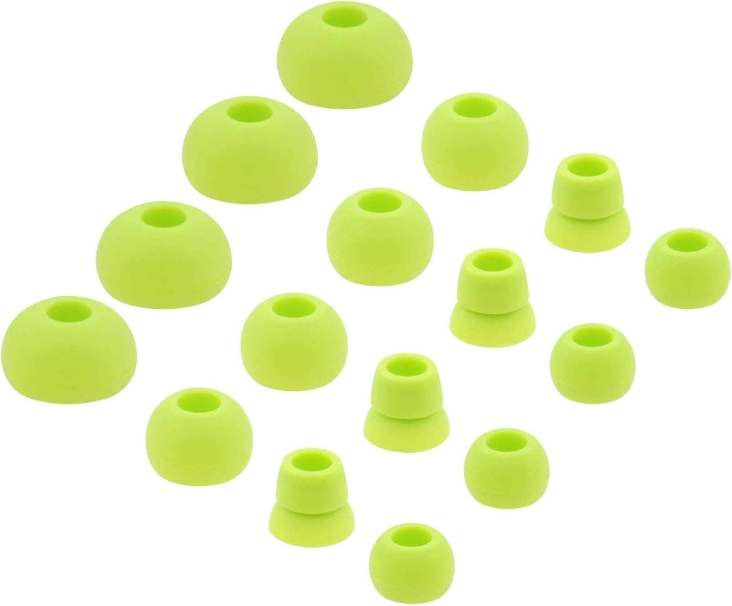 BLLQ Replacement Silicone Ear Tips Ear Buds Ear gels for Beats by dr dre Powerbeats 3 Wireless Stereo Earphones - 16PCS 8 Pairs with 4 Size Options （Green）