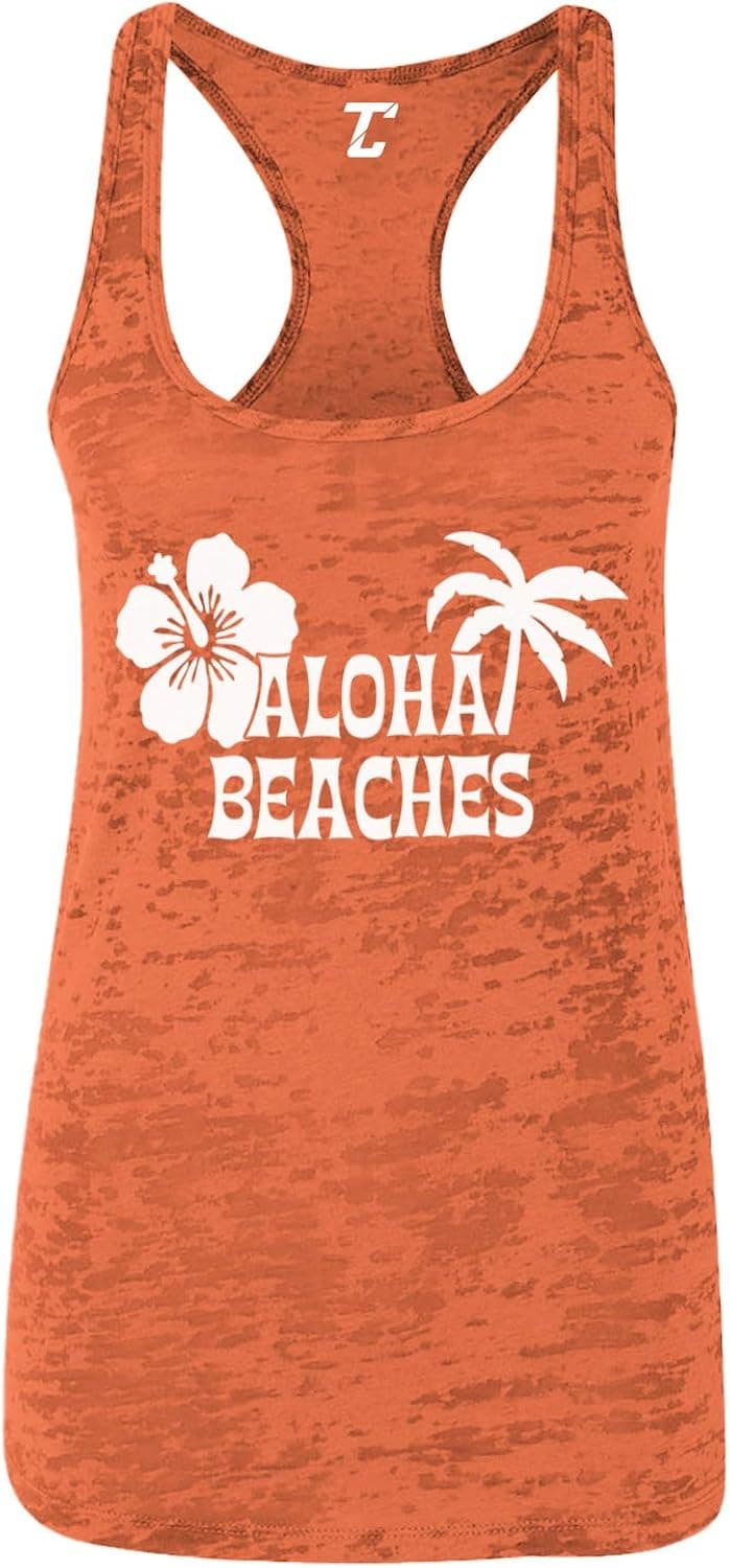 Aloha Beaches - Tropical Paradise Hawaii Women's Racerback Tank Top