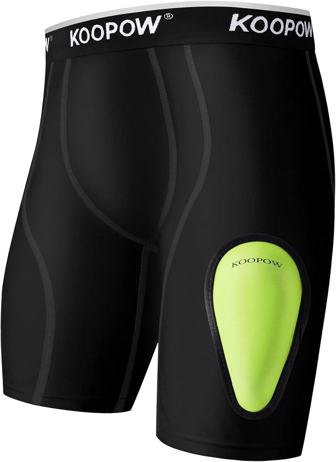 KOOPOW Youth Boys Compression Shorts Athletic Supporters with Soft Protective Cup Sport Leggings Performance Baselayer Tights