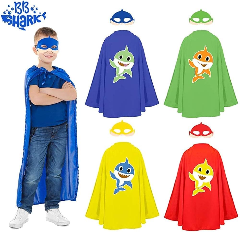 BB Sharks Costume Set for Kids, Boys, Girls – 8-Piece Set - Shark Party Supplies for Baby- Durable Materials