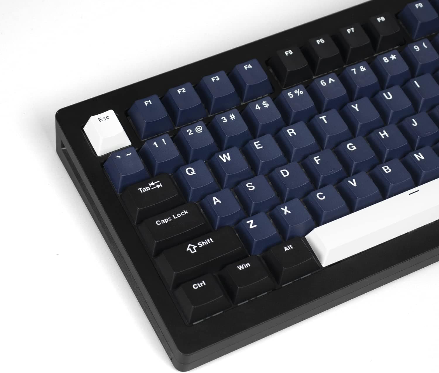 dagaladoo XVX 131 Keys Double Shot Keycaps, Cherry Profile PBT Keycaps Full Set, Custom Keyboard Keycaps for 60% 65% 75% 100% Cherry Gateron MX Switches Mechanical Keyboard, Dark Blue/Black/White