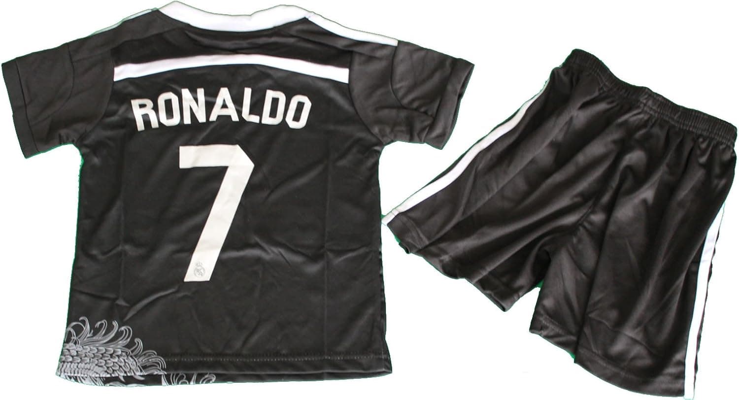 2014/2015 REAL MADRID BLACK DRAGON CRISTIANO RONALDO 7 FOOTBALL SOCCER KIDS JERSEY & SHORT (8-9 YEARS)
