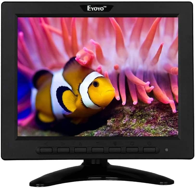 Eyoyo 8 Inch HDMI LCD 4:3 TFT LCD Mini Display 1024x768 Resolution Support HDMI VGA BNC AV USB Input with Remote Controller for Video Display DVD PC Laptop