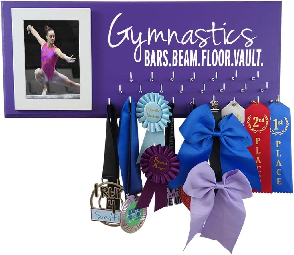 RunningontheWall Gymnastics Equipment, Gymnast Gifts for Girls Gymnastics Beam.Vault.Bars.Floor. Gymnastics Ribbon Holder, Gymnast Ribbon Holder