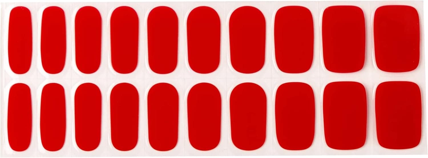 PaintLab Gel Nail Stickers Full Nail Wraps - 20 Pieces Gel Nail Strips - Nail Art Stickers Made with Real Liquid Gel - One Size Fits All - Easy to Apply Gel Nail Polish Strips, Wicked Cherry