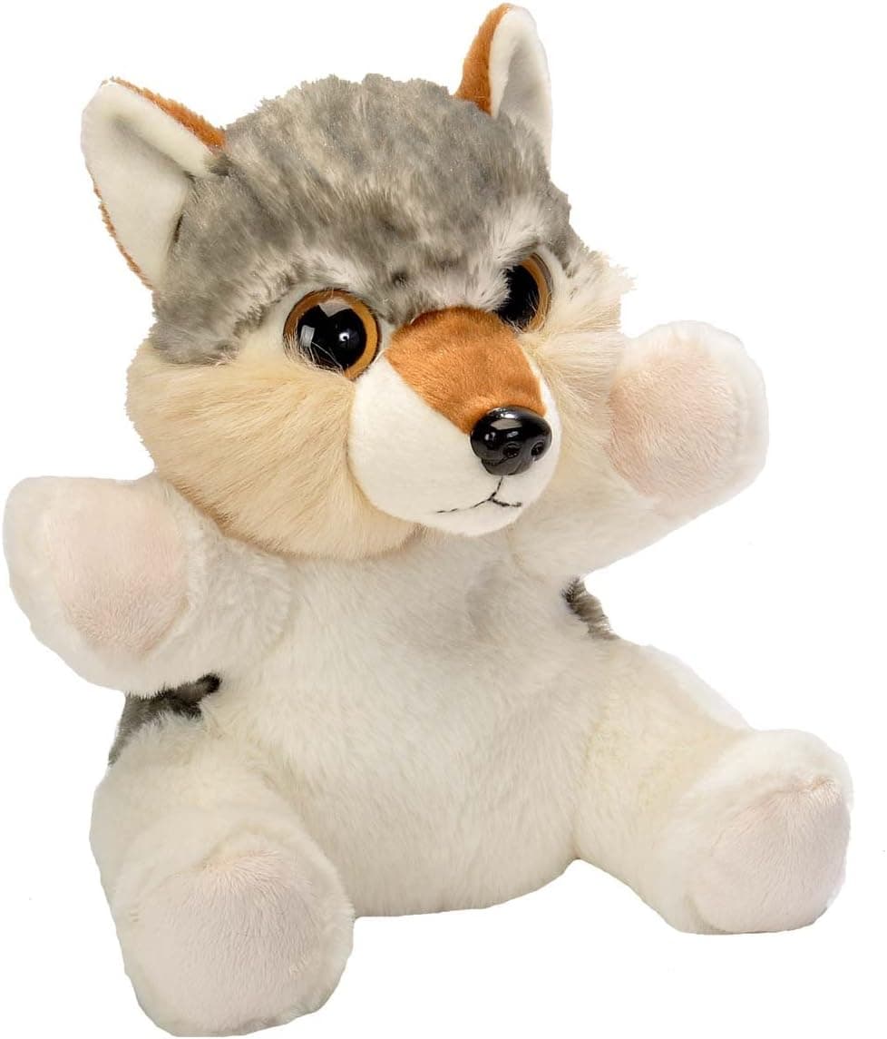 WILD REPUBLIC Hand Puppet, Plush, Stuffed Animal, Gifts for Kids, Wolf 9 Inches