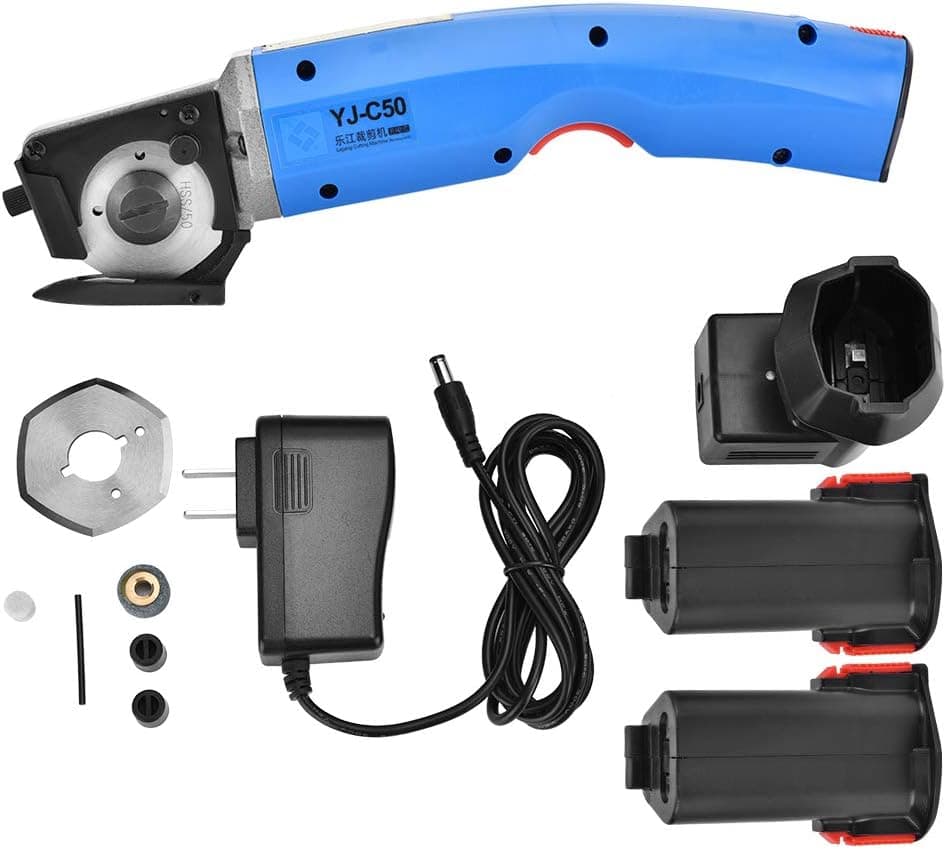 4500rpm 35W Electric Scissors Rechargeable Fabric Leather Cloth Cutter Shears Round Knife Cloth Cutting Machine 100-240V US Plug