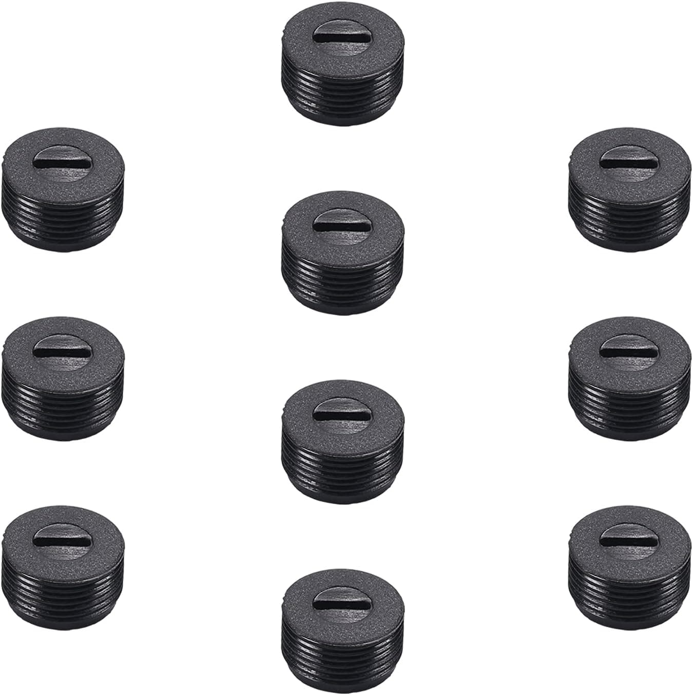 Fielect Carbon Brush Holder Caps 15mm O.D. 8mm Thickness Motor Brush Cover Plastic Fitting Thread Black 20Pcs