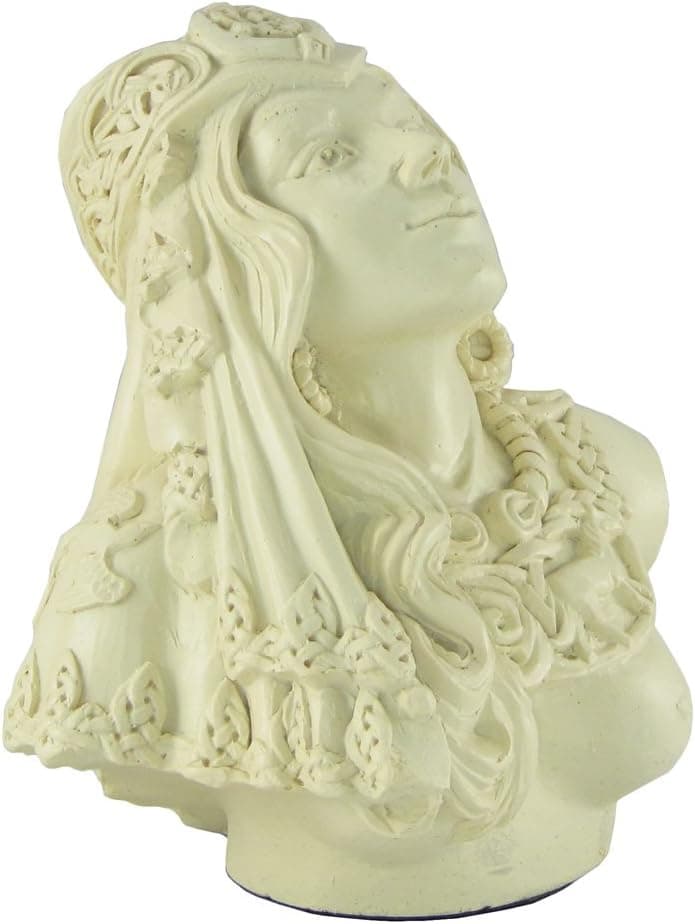 Small Celtic Goddess Rhiannon Statue Bone White Finish