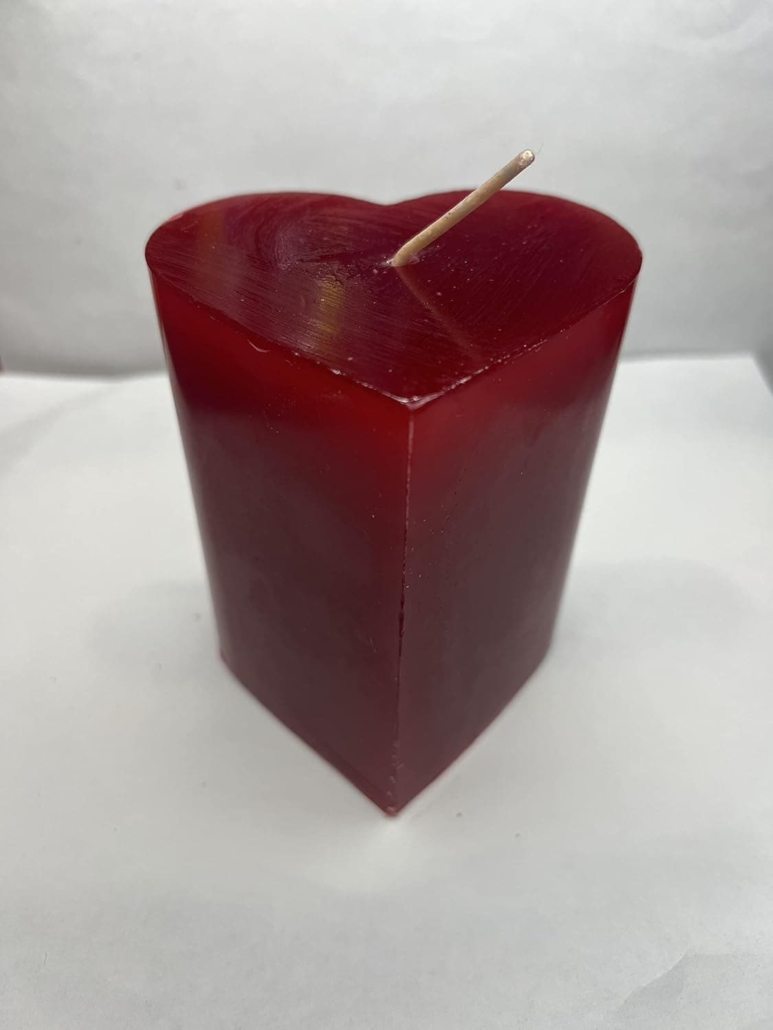 Valentine's Day Red Heart Pillar Candle