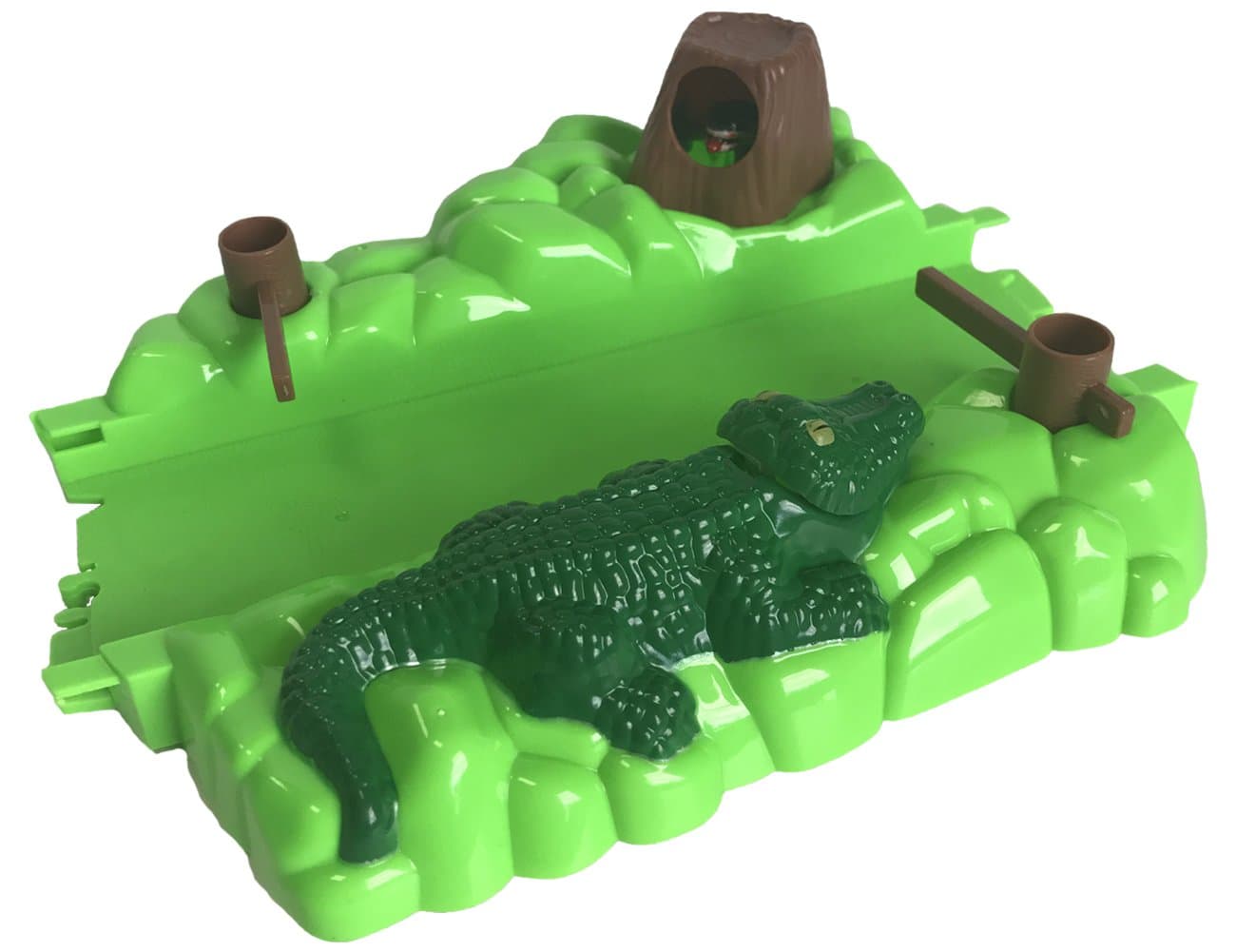 Bend A Path Toy Track Accessory- Alligator Gate and Swamp Track Attachment- Fits ALL Bend A Path Track Vehicle Playsets (Green)