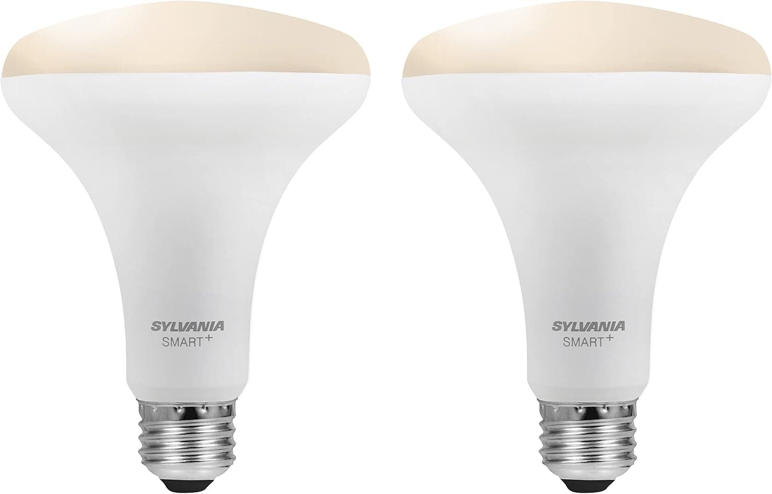 SYLVANIA Bluetooth Mesh LED Smart Light Bulb, One Touch Set Up, BR30 65W Replacement, E26, Soft White, Works with Alexa Only - 2 PK (75763)