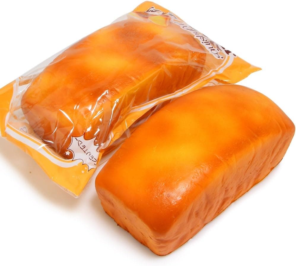 SQHOHO 7.8" Jumbo Toast Loaf Squishy Super Slow Rising Bread Scented Kid Toy Gift Squeeze Toy Original Package