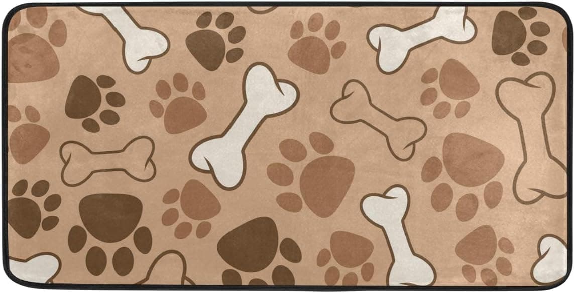 Bardic Kitchen Rug Mat Dog Pattern 39x20 Inch Non-Slip Washable Waterproof Welcome Door Mats for Home Decor