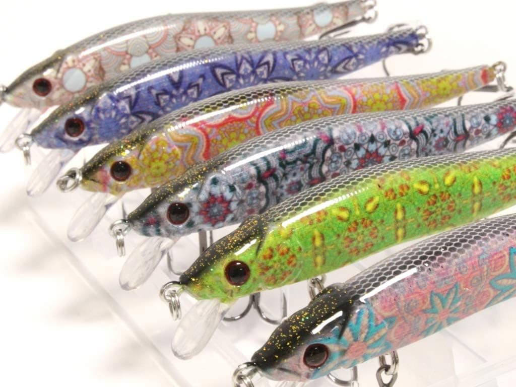 6 Hard Baits Fishing Lures Plus Free Tackle Box Slow Floating Tight Wobble Weight Transfer Jerkbait HM262SKB03