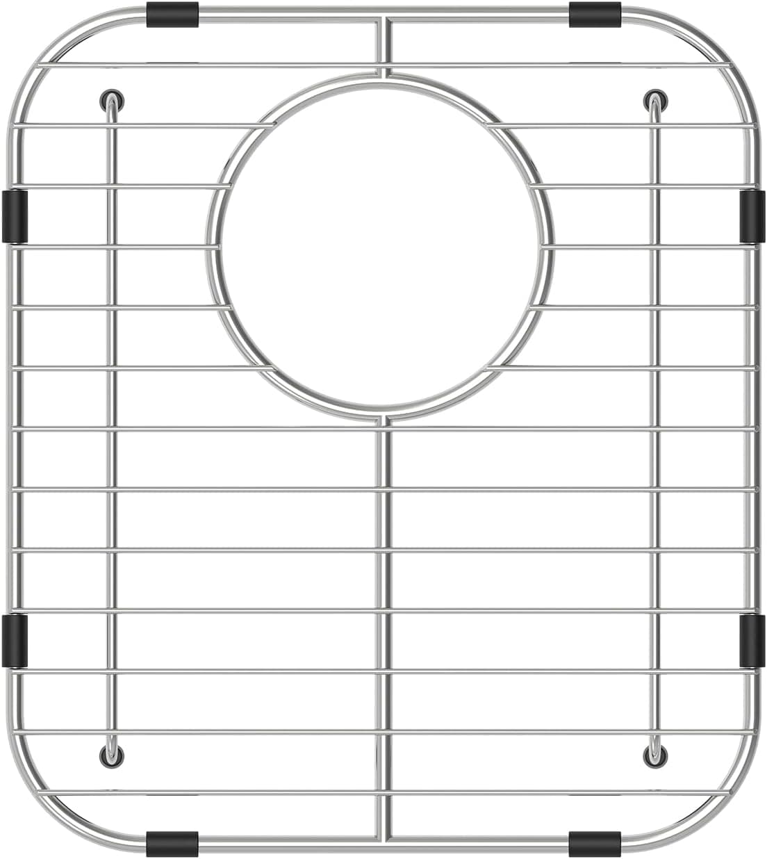 BEHOK Sink Protector Grid 13" x 11-5/8", Rear Drain with Corner Radius 1-1/2", 304 Stainless Steel for Kitchen Sink BH-1311 Sink Grate