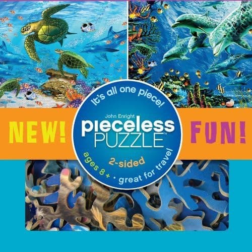 Seaside Pieceless Puzzle (2 Sided, 1 Piece) Sea Turtles & Dolphins
