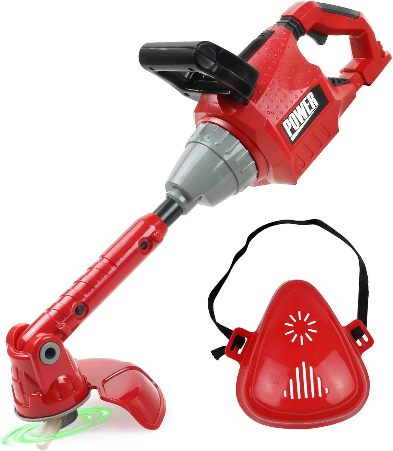 TeganPlay Toy Lawn Trimmer Wacker Eater for Kids | Toddler Landscaping Gardening Tools and Equipment | Includes Mask