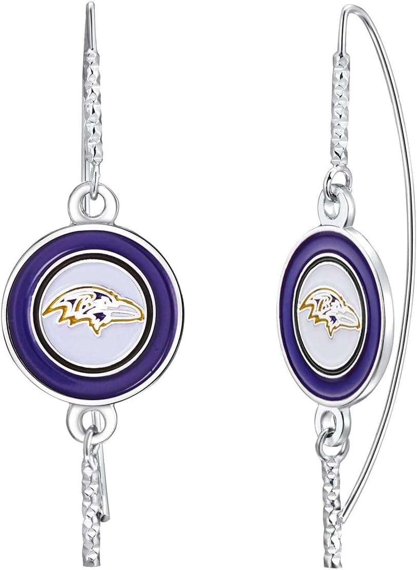 NFL Fish Hook Earrings | Sports Fan Jewelry Gift | Fashion Jewelry | Birthday & Holiday Gifts for Women and Girls