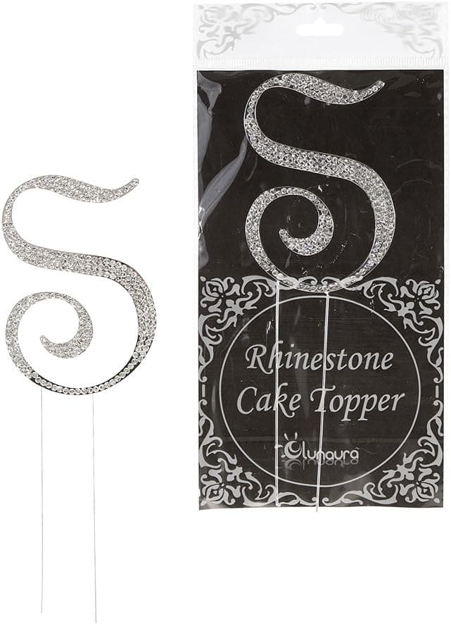 Lunaura - Sparkling Rhinestone Letter Cake Topper - S