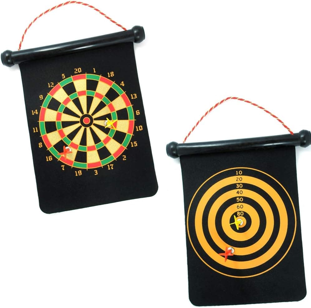 Power Ling CC Safety Double-Sided Roll-up Wall Hanging Magnetic Dartboard Game for Kids or Whole Family Outdoor Sports and Games Cool Toy Gift