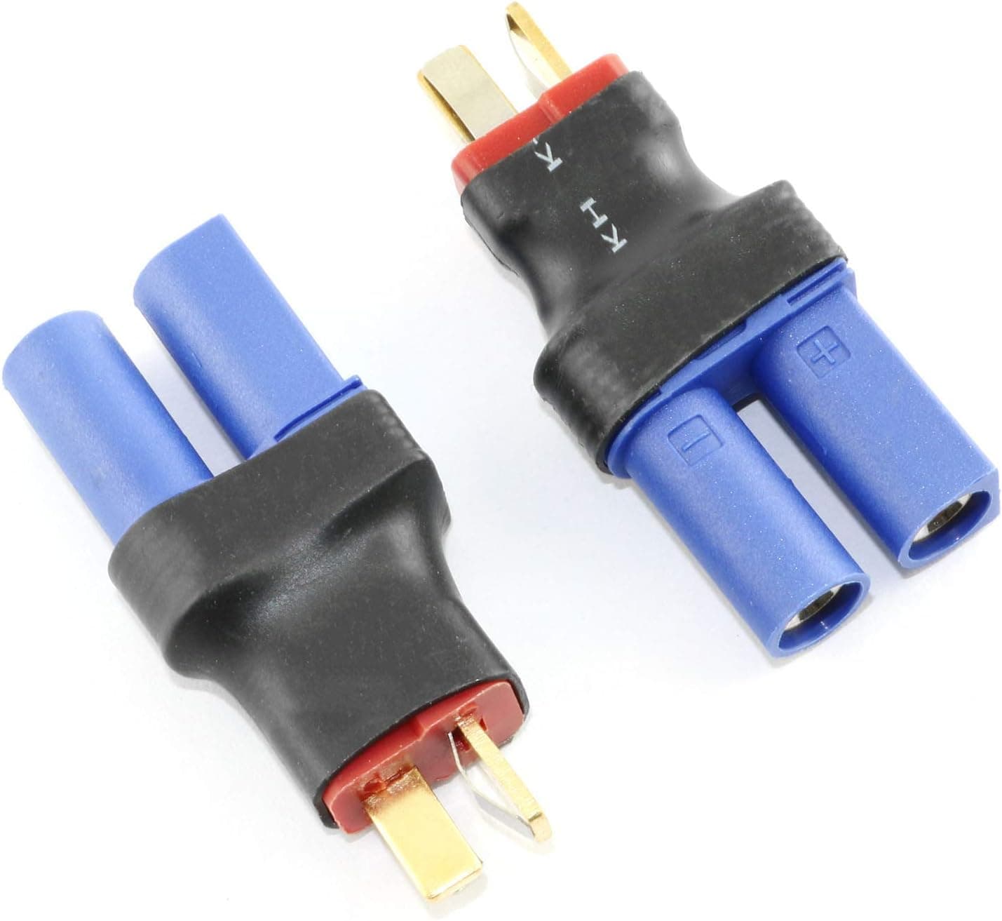 DGZZI 2pcs T Plug Deans Style Wireless Connector Male T-Plug to Female EC5 Style Adapter for RC Lipo Battery Toy