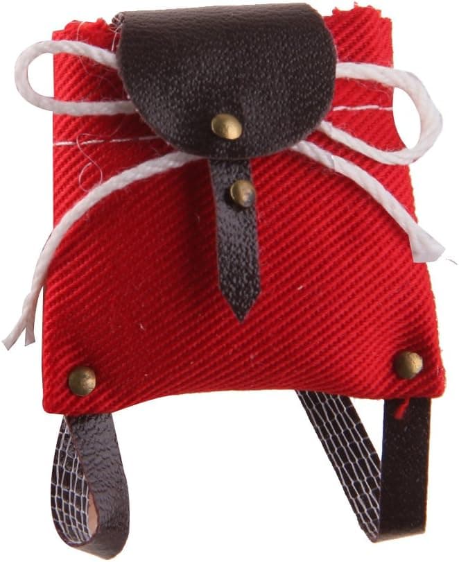 1/12 Dolls House Miniature Decoration Lovely Red Backpack Sholders Bag