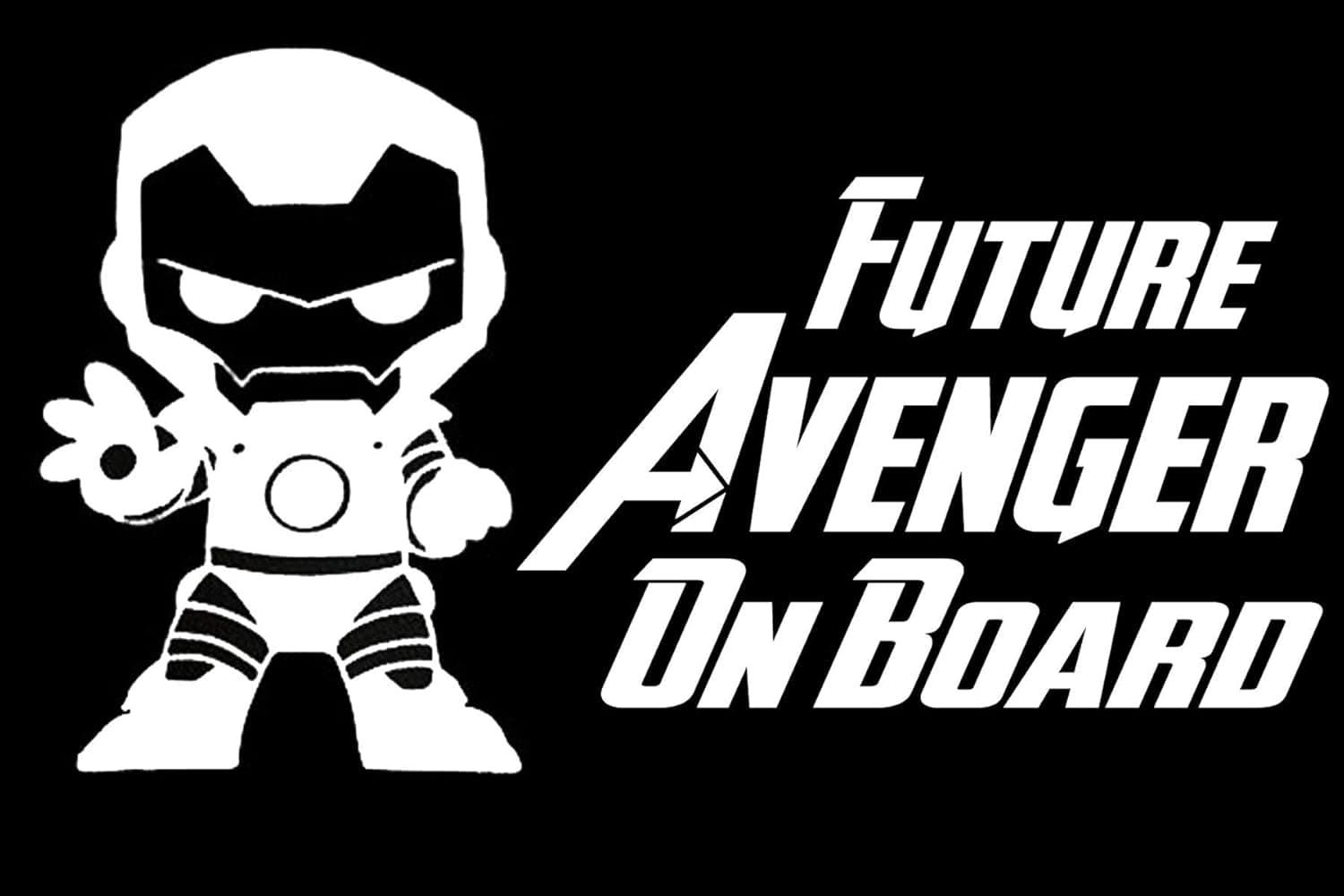 YINGKAI Baby Iron Man: Future Avenger On Board Quote Saying Vinyl Wall Window Glass Art Decal Sticker Car Laptop Decals for Shop Office Home Cafe Hote Classroom Car Laptop Home Decoration