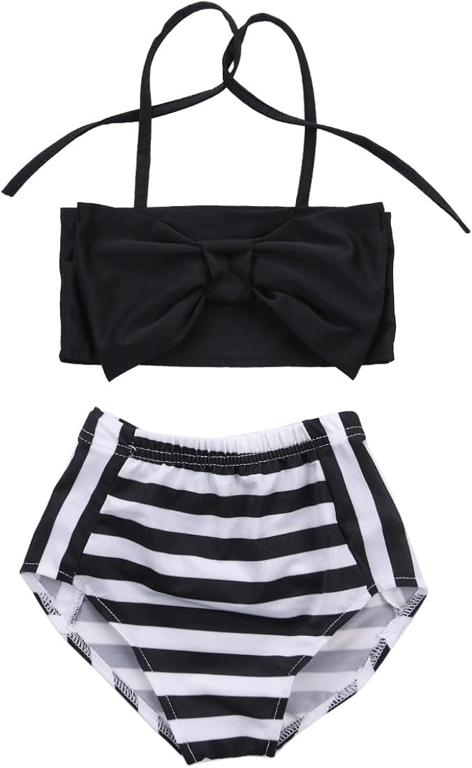 Albee Yang Baby Girls Striped Bathing Suit Baby Swimsuit Bathing Swimming Clothes