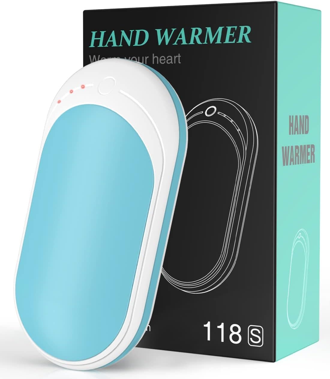Hand Warmers Rechargeable, 1-Pack Hand Warmer Reusable 5200mAh Electric Portable Pocket Warmer/Power Bank, Battery Operated Hand Heater Great for Outdoors, Camping, Golf, Warm Gift for Men Women
