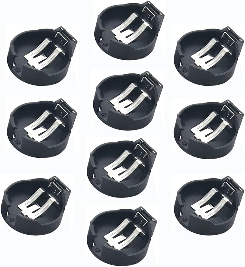 rgzhihuifz 10 Pcs CR/LIR2450 Horizontal Coin Button Battery Holder Black Container Case